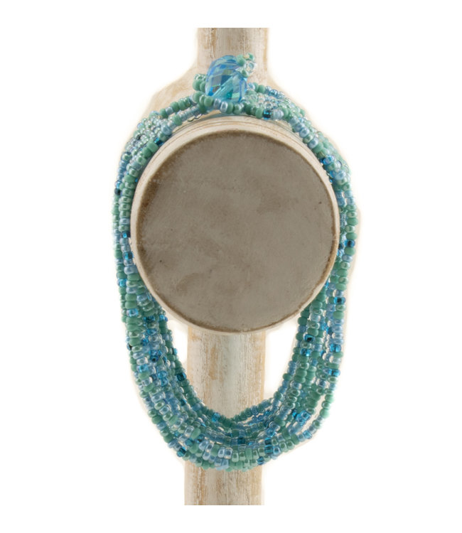 Armbandje glas kraaltjes aqua