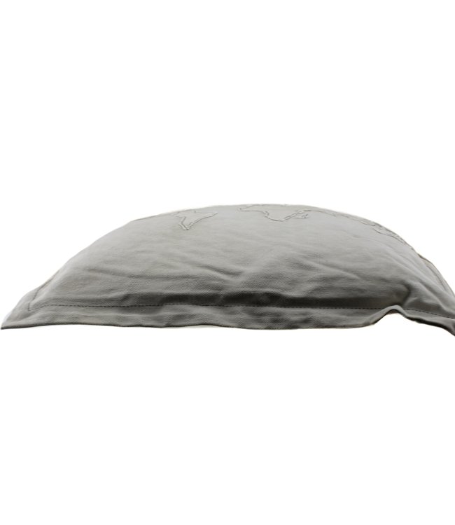 Kussen Wereld ecru gerecycled canvas 70x70 cm