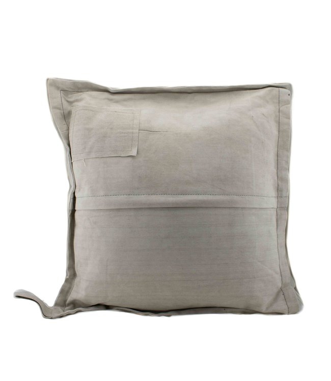 Kussen Wereld ecru gerecycled canvas 50x50 cm