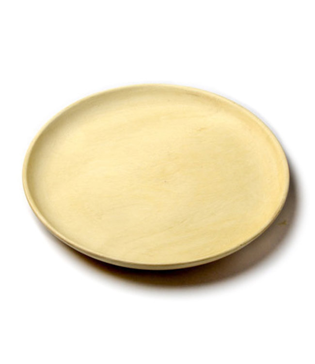 Wooden plate bleached 33cm flat