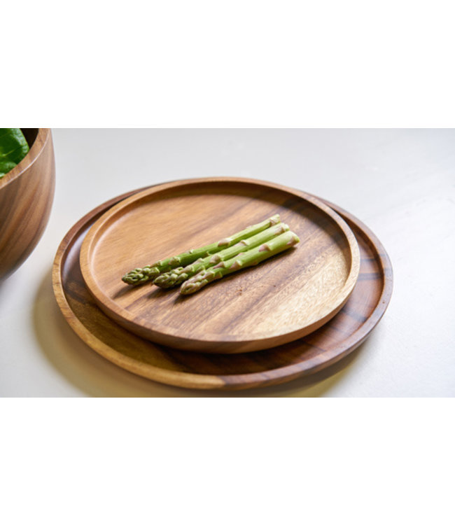 Houten bord 20 cm naturel rond met rand