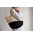 Jute shopping bag black and natural - W50xH35 cm