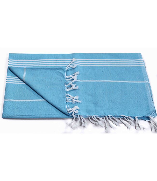 Hamamdoek turquoise 180x100cm multistreep