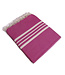 Hamamdoek/ plaid 220x140cm violet 2 x 4 strepen