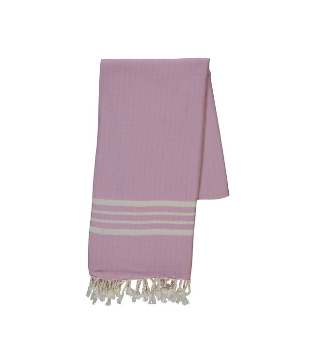 Hammam towel XL 220x160 cm pink with 2x4 stripes