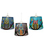 Lamp cover aqua with owl, moon and stars