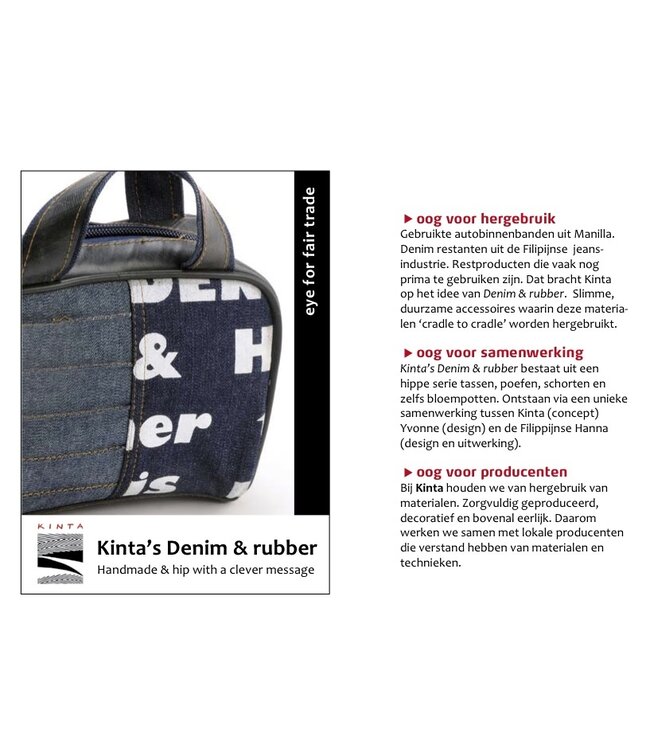 Stevige poef / kruk denim tie dye grijs H38cm