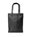 My paper bag - leren tas met rits en lange hengsels - hunter off black