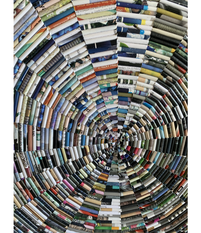 Wall decoration recycled paper magazines 40x40x4cm