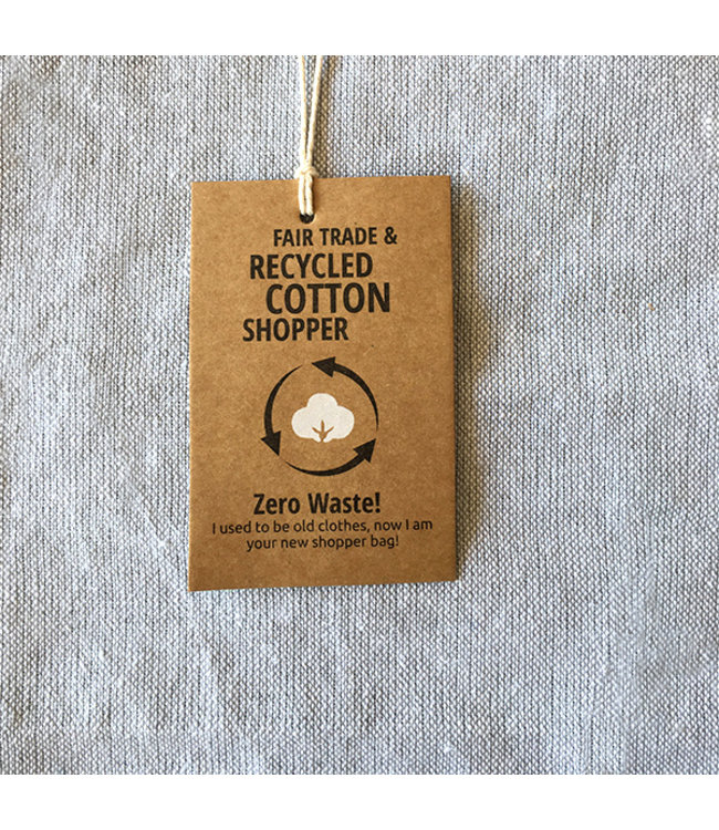 Shopper tas gerecycled katoen lichtgrijs