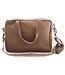 Brown leather bag with studs. L36xB26xD9 cm