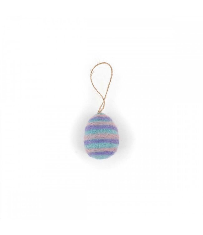Set of 6 felt pastel coloured Earter eggs hangers 5x4cm