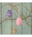 Set of 6 felt pastel coloured Eartern eggs hangers- 6 cm each.