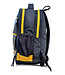 Rubber backpack H45xB33cm with yellow zippers