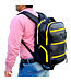 Rubber backpack H45xB33cm with yellow zippers