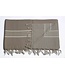 Hamamdoek/ plaid 160x220cm katoen 2x4 strepen | taupe