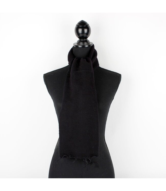 Sjaal 140x30 cm wol-look zwart