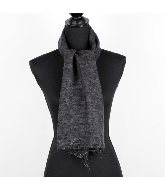 Sjaal 140x30 cm wol-look antraciet-grijs melange