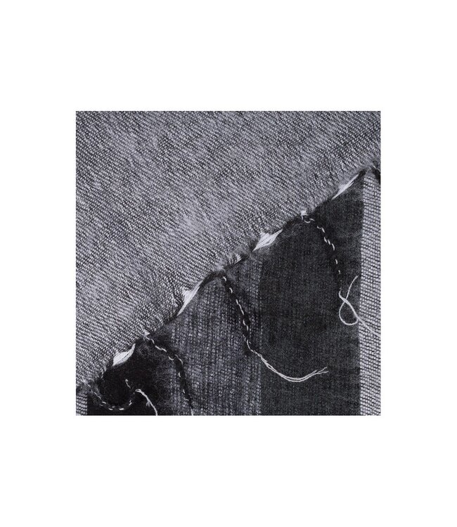 Shawl 180x80 cm (wool-look) black-grey striped