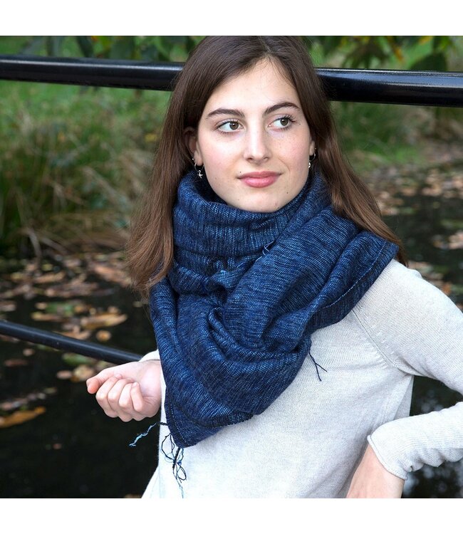 Shawl 180x80 cm (wool-look) denim blue (dark)