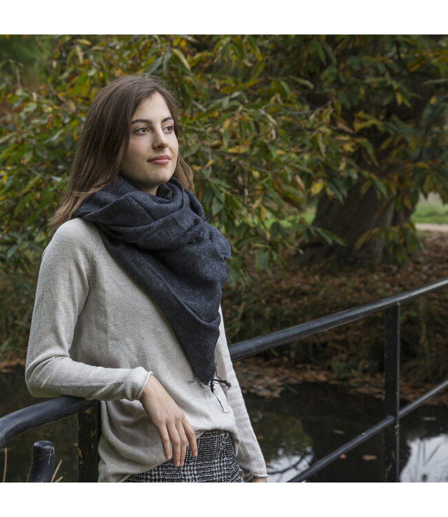 Shawl 180x80 cm (wool-look) darkgrey