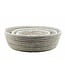 Set of 3 bowls straw with white plastic D20, D26 en D32 cm