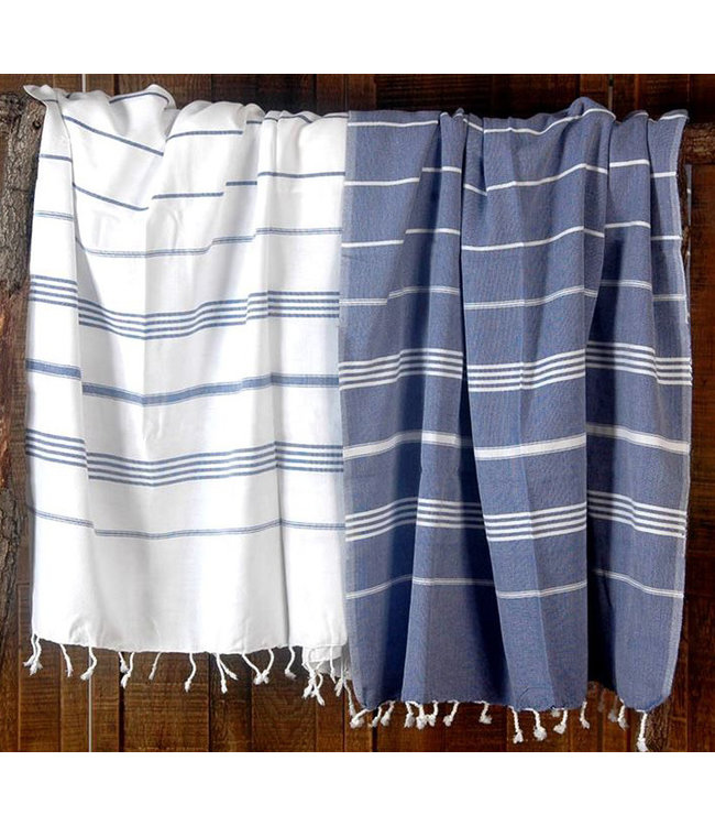 Hammam towel light grey XL multi stripes 160x220cm cotton