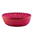 Bamboo basket round fuchsia D30xH10 cm