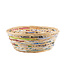 Bamboo basket round natural with paper D23xH8cm