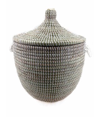 Teranga Straw basket with lid Small H40x D30cm