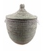 Straw basket with lid Small H40 x D25cm