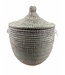 Teranga Straw basket with lid Small H40x D30cm