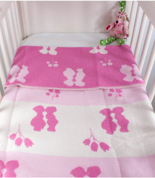 Crib blanket Kissing couple pink-fuchsia 100x70cm