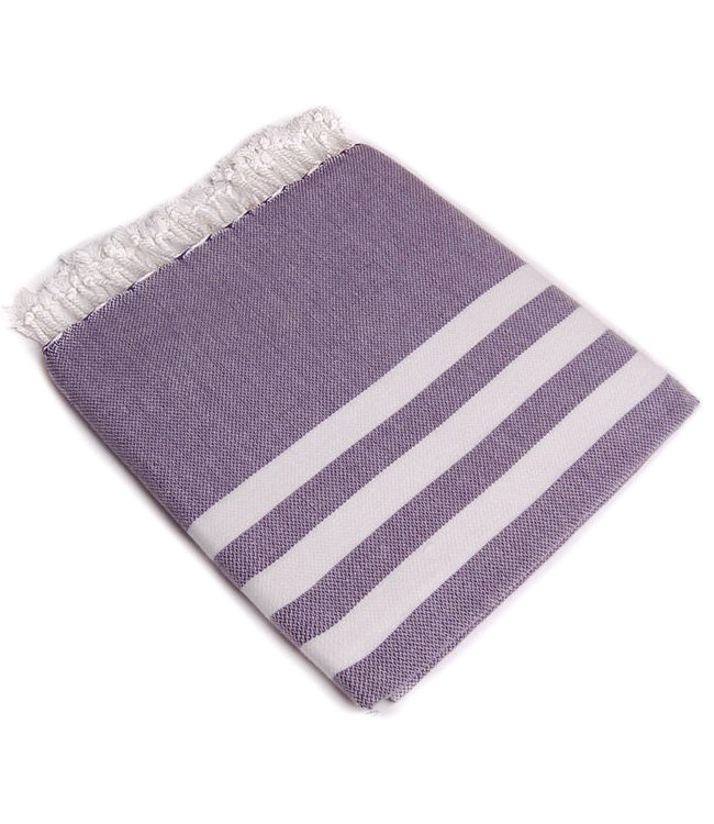 Hammam towel XL 2x3 stripes deep purple 220x160cm