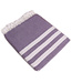 Lalay Hamamdoek 160x220cm donkerpaars katoen 2 x 3 strepen