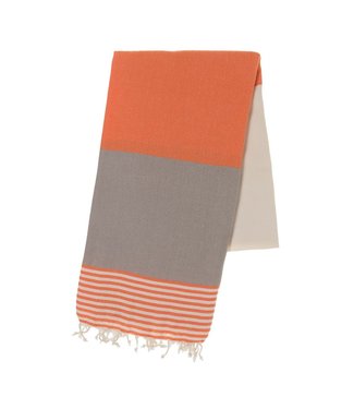Lalay Hammam towel Sultan orange-taupe 180 x 100 cm