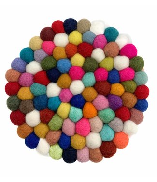 SjaalmetVerhaal Felt coaster multicolour D20 cm