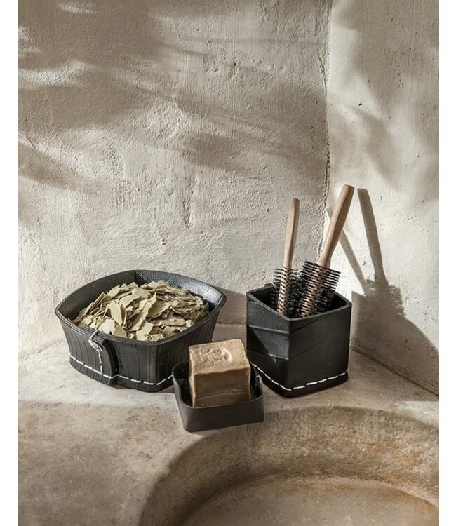 Borstel- of pennenhouder 10x10xH11cm recycled rubber