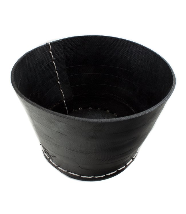 Rubberen mandje D18 x H12,5cm van zwart gerecycled autoband