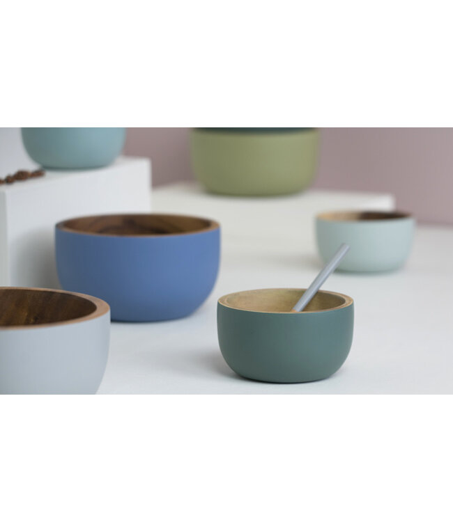 Wooden bowl D 11 cm light blue