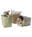 Basket green-beige-white plastic Graphic h 35cm