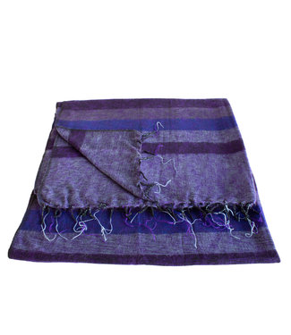 SjaalmetVerhaal Plaid 240x120 cm (wool-look) purple-lilac stripes