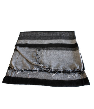 SjaalmetVerhaal Plaid 240x120 cm (wool-look) black-grey