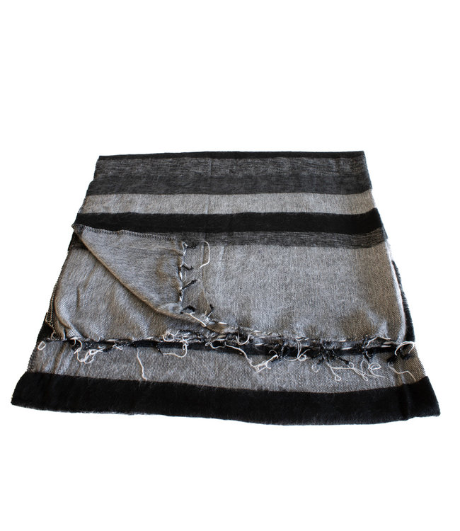 Plaid 240x120 cm (wool-look) black-grey