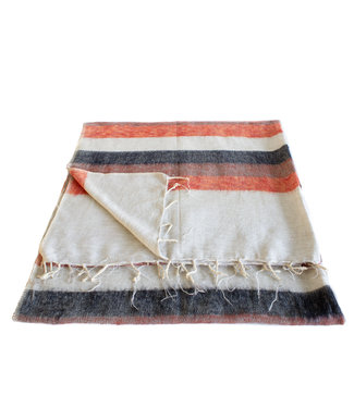 SjaalmetVerhaal Plaid 240x120 cm (wool-look) cream-taupe-orange