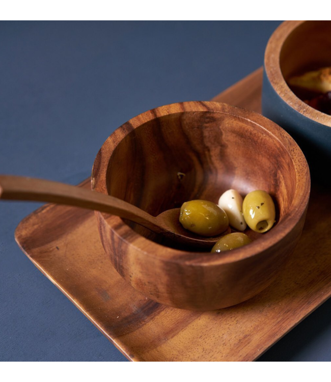 Houten schaaltje  D11xH6,5 cm mat naturel