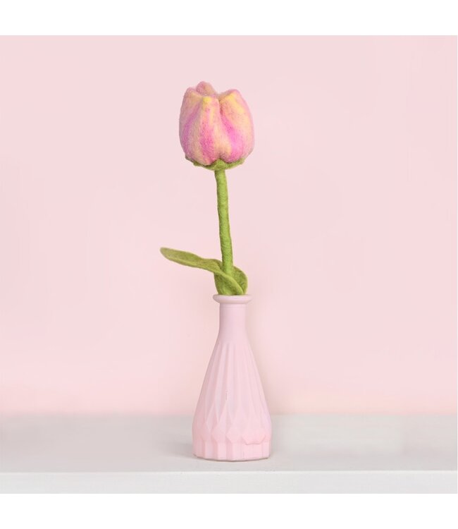 Felt tulip - length 38 cm - pastel assorti