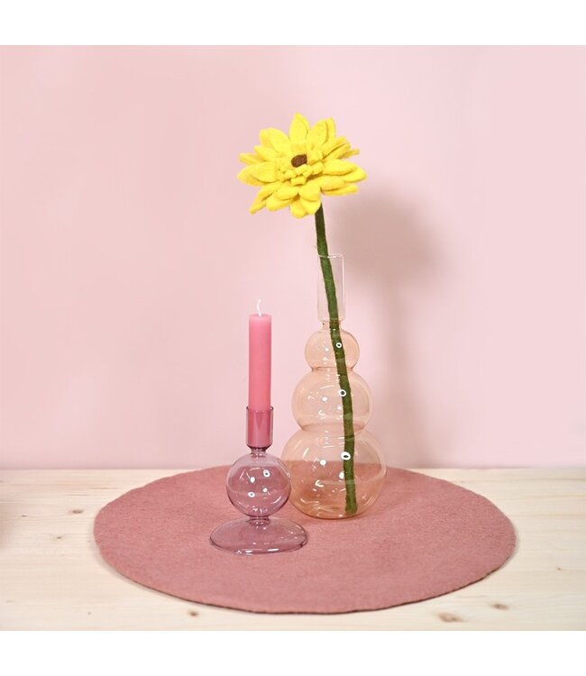 Felt Gerbera yellow - length 38cm