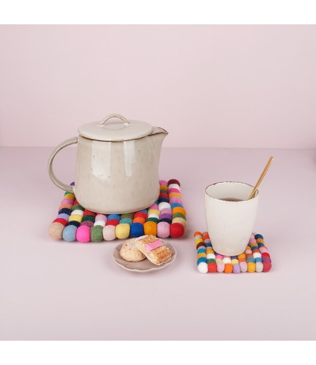 Felt coaster squared multicolour 20x20 cm