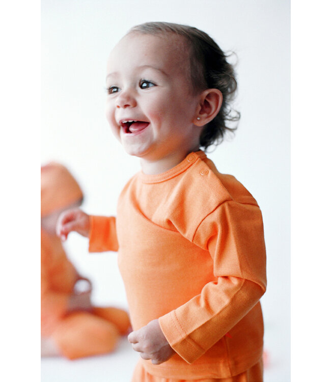 T-shirt lange mouw grijs biologisch katoen 74-80 cm